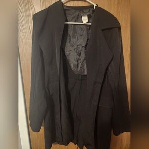 A. Byer Black Trench Coat Classic Design